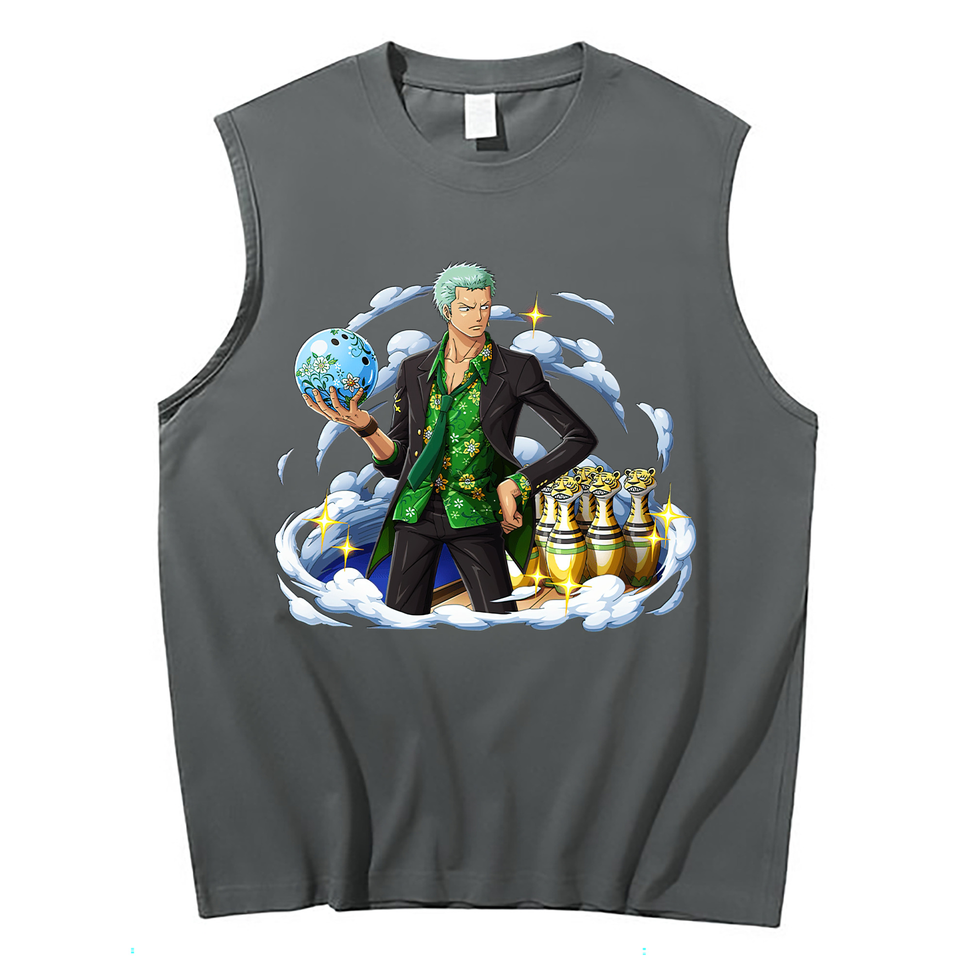 ワンピース ロロノア・ゾロ ONE PIECE Roronoa Zoro コットン100％タンクトップ（フロントプリント）